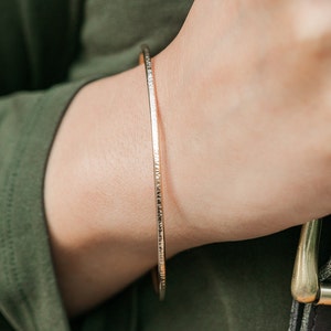 Sparkle Bangle | Thick Gold Bangle 14k Gold Filled Bracelet Thick Gold Bangles Bangle Bracelet Hammered Bangle Simple Gold Bangle Bridesmaid