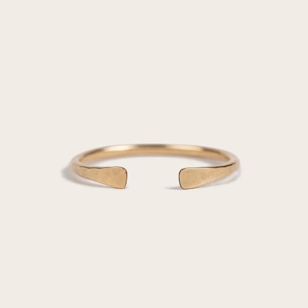 Gold Cuff Ring | 14k Gold Filled Open Ring Hammered Open Cuff Ring Dainty Ring Set Minimalist Ring Thin Gold Ring Bridesmaids Gift for Her