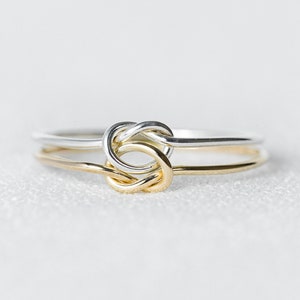 14k gold filled and sterling silver interlocking double knot ring product picture