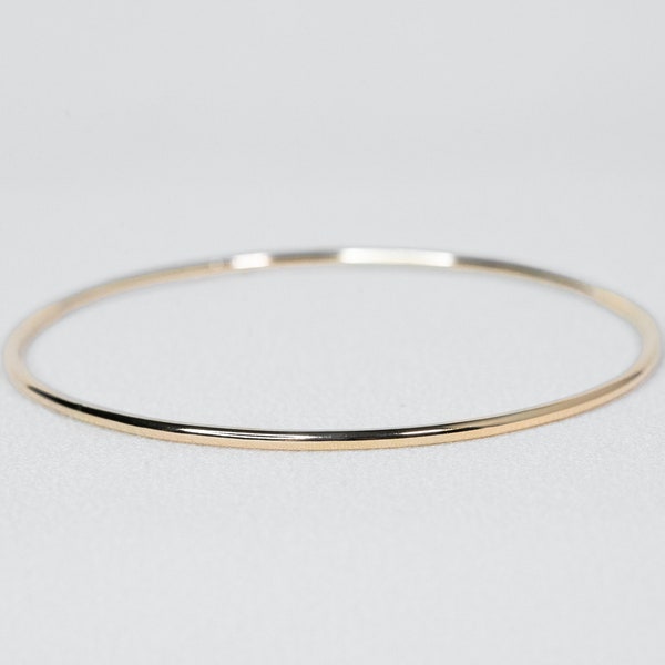 Thick Gold Bangle | 14k Gold Filled Bracelet Thick Gold Bangles Bangle Bracelet Hammered Bangle Simple Gold Bangle Bridesmaid Gift for Her