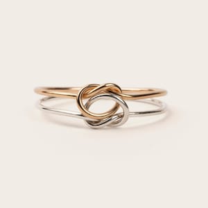 Dainty Double Knot Ring | 14k Gold Filled & Argentium Sterling Silver