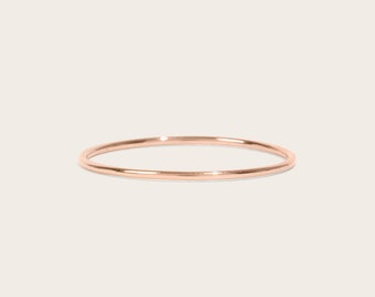 Rose Gold Stacking Rings | 14k Rose Gold Filled Stacking Ring Hammered Ring Ultra Thin Rose Gold Ring Dainty Ring Midi Ring Minimalist Ring