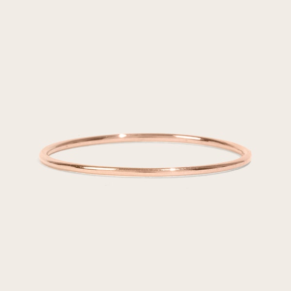 Rose Gold Stacking Rings | 14k Rose Gold Filled Stacking Ring Hammered Ring Ultra Thin Rose Gold Ring Dainty Ring Midi Ring Minimalist Ring