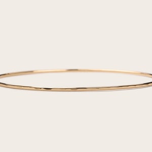 Hammered Gold Bangle | 14k Gold Filled Bracelet Thin Gold Bangles Bangle Bracelet Hammered Bangle Simple Gold Bangle Bridesmaid Gift for Her