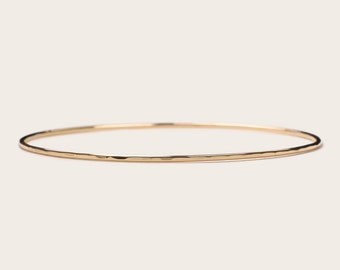 Hammered Gold Bangle | 14k Gold Filled Bracelet Thin Gold Bangles Bangle Bracelet Hammered Bangle Simple Gold Bangle Bridesmaid Gift for Her