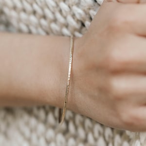 Sparkle Bangle | Thick Gold Bangle 14k Gold Filled Bracelet Thick Gold Bangles Bangle Bracelet Hammered Bangle Simple Gold Bangle Bridesmaid