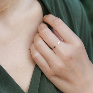 14k Gold Filled Cuff Ring | Dainty, Minimal Open Hammered Cuff Ring