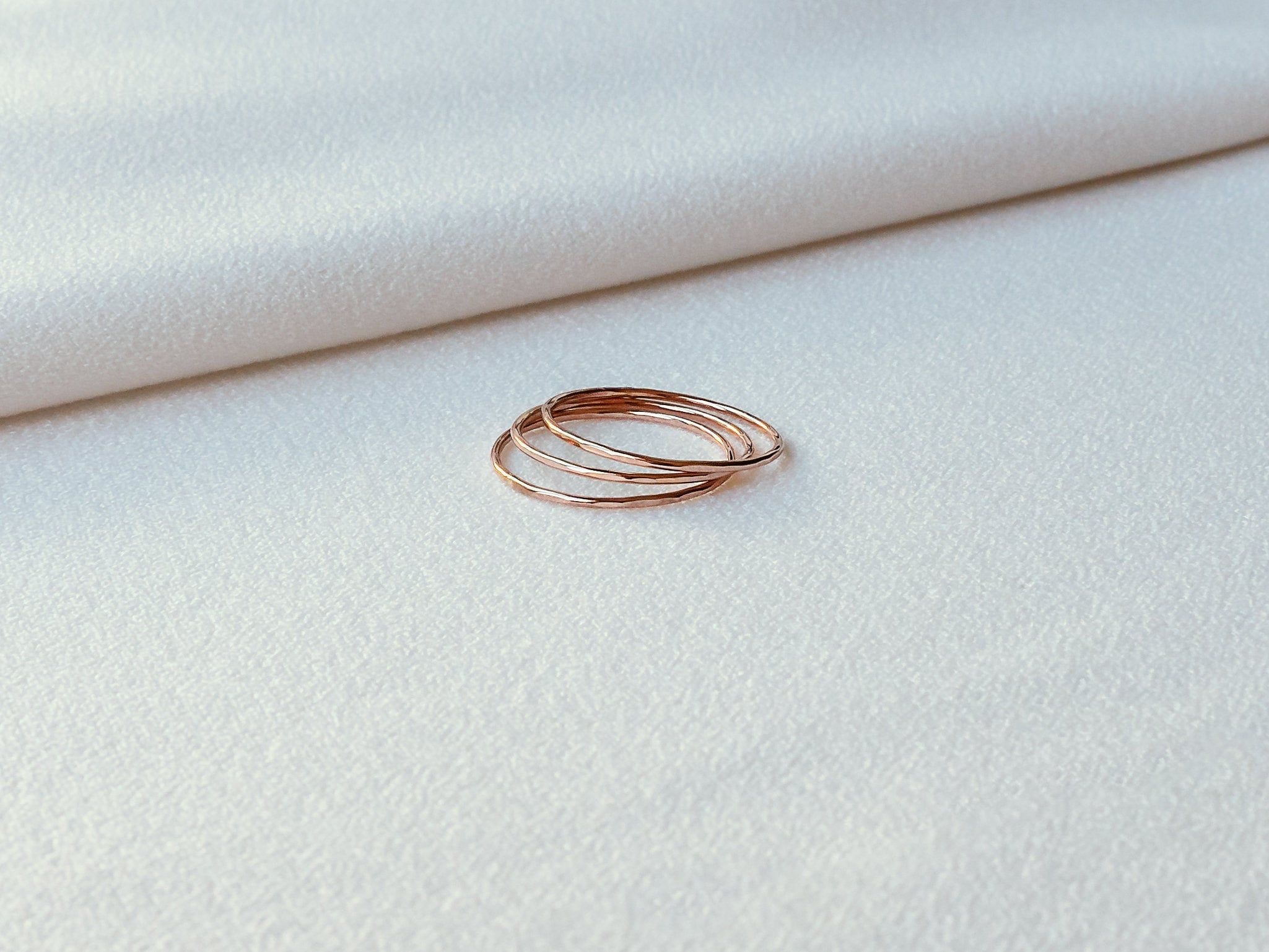 Set of Three Rose Gold Stacking Rings 14k Rose Gold Filled | Etsy