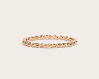 Gold Twist Stacking Ring | 14k Gold Filled Twist Ring Set Stackable Rings Minimalist Gold Ring Thin Gold Ring Gift for Her