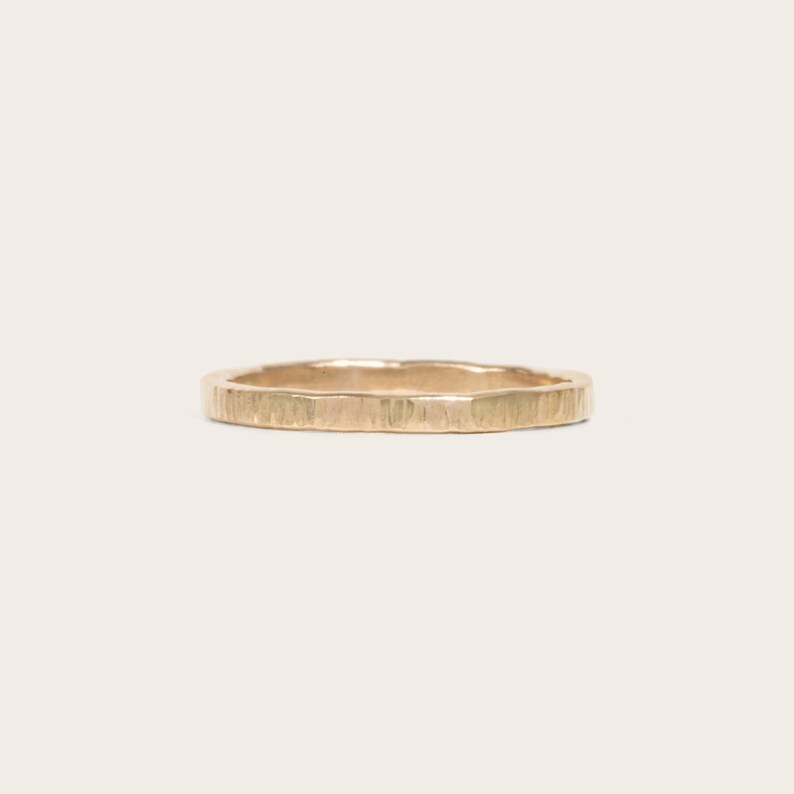 14k Gold Filled Sparkle Stacking Ring | Dainty, Minimal Textured Gold Band image 1
