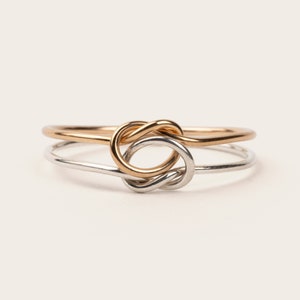 14k gold filled and sterling silver interlocking double knot ring product picture