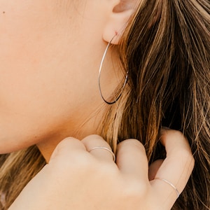 Thin Hoop Earrings | Gold Hoops | Minimalist Earrings, Dainty Earrings