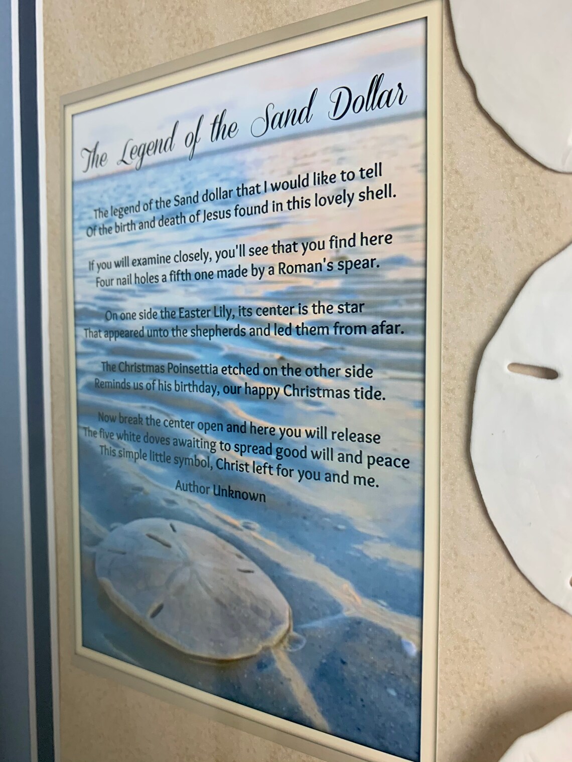 Legend of the Sand Dollar Poem Shadowbox Wall Art - Etsy