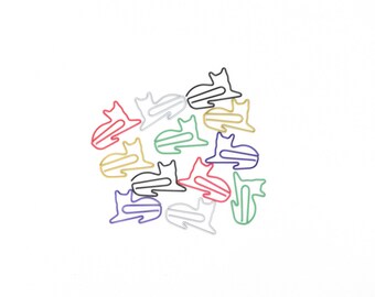 50 PCS Gullor Cute Paper Clips Assorted Colors Cute Cat Office Supplies Cat Shape Paper Clips Cat Gifts for Cat Lovers