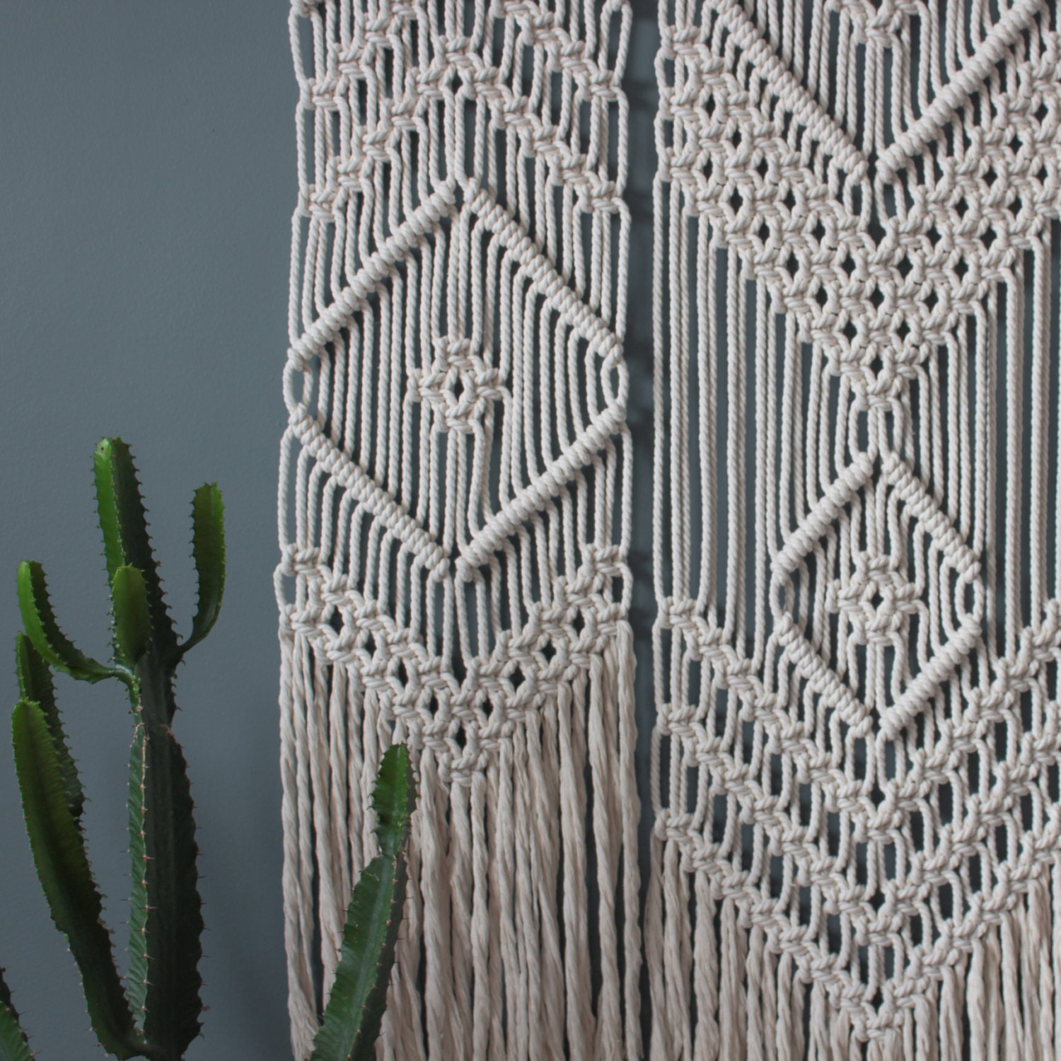 Macrame Wall Hanging TRIO 100 Cotton Cord in Etsy