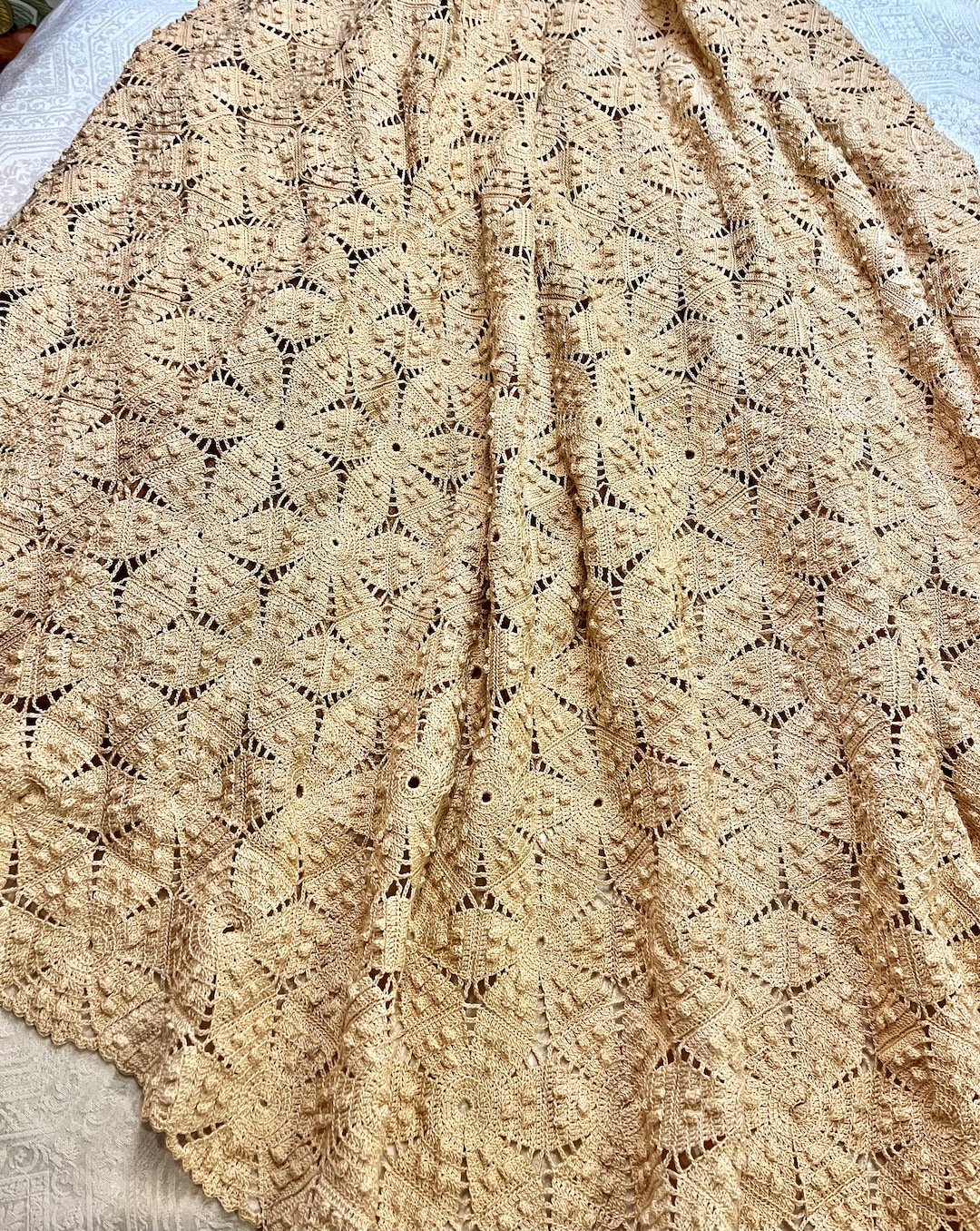 Gorgeous Hand Crochet Heavy Cotton Star Design Vintage Victorian ...