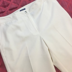 Gorgeous size 10 Evan Picone Stretch White Trouser Polyester Rayon Dress Designer Lined Pants