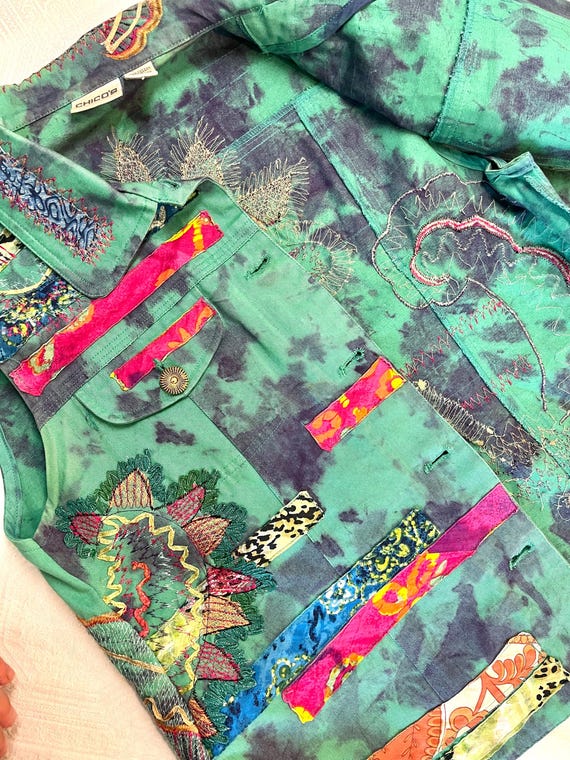 Chico's Size L Western Style Patchwork Boho Ethni… - image 4