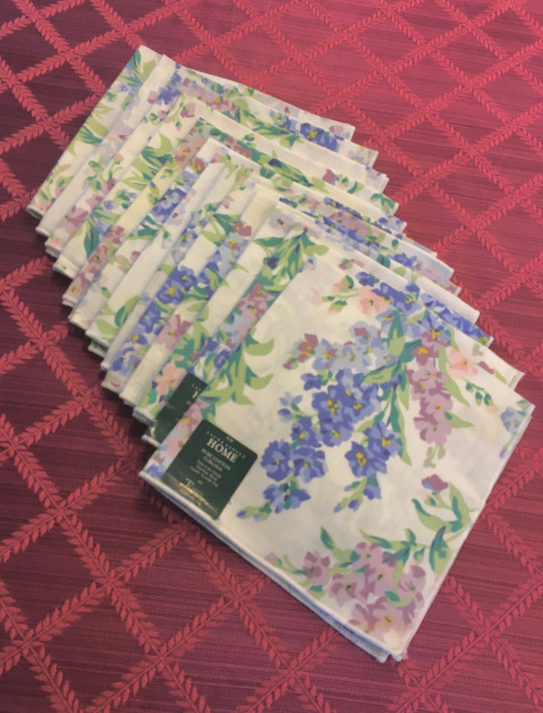 7 Laura Ashley Blue Purple Pink Floral 17 Spring Summer Easter Napkins