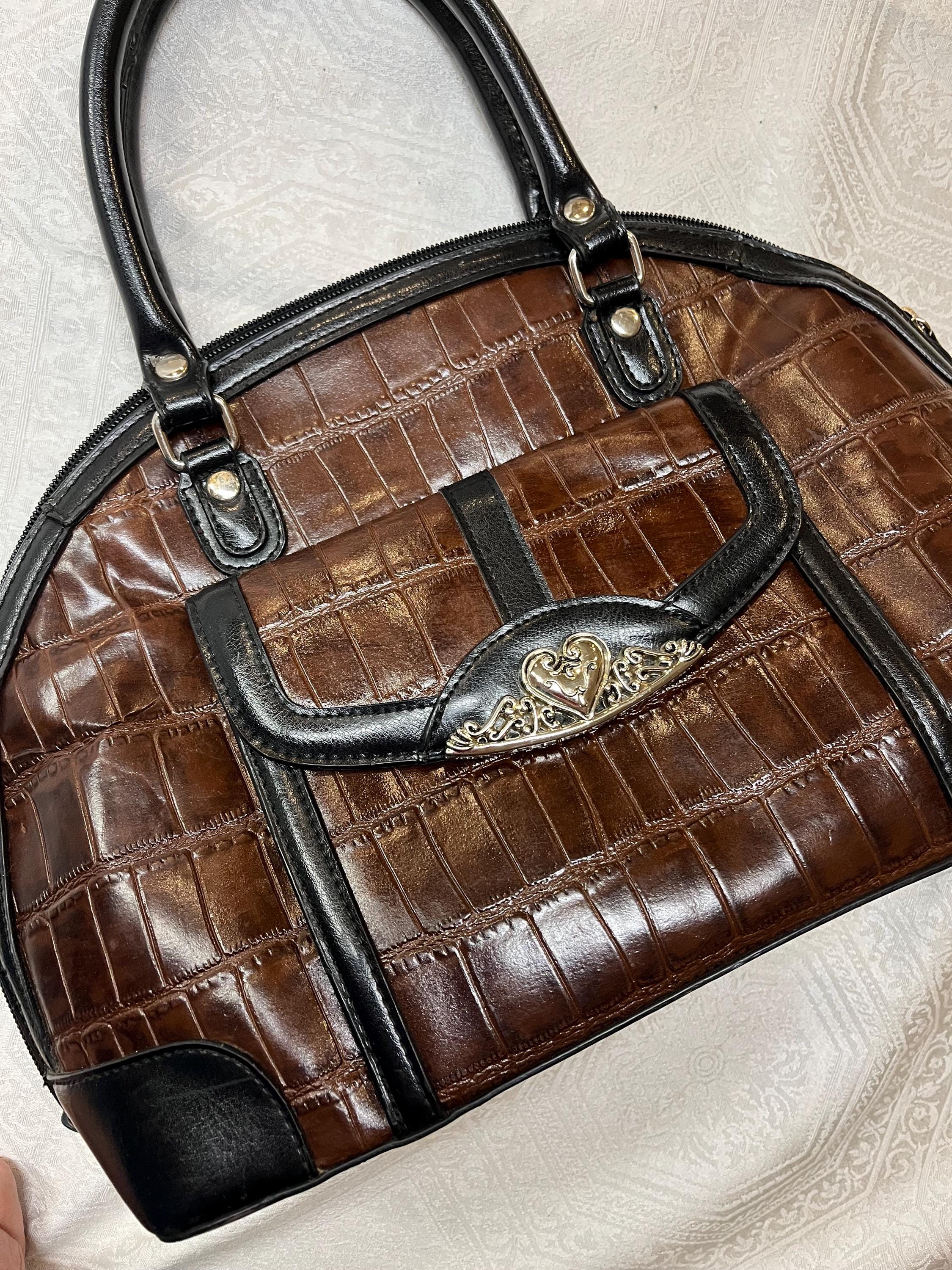 Brighton Backpack Purse Leather Two Tone Brown Black Brighton Monica brown leather & black nylon | Mercari main image 3
