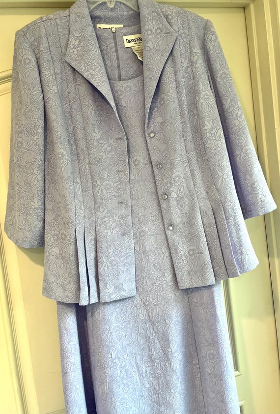 Classic size 14 Polyester Pleated Jacket Purple T… - image 1