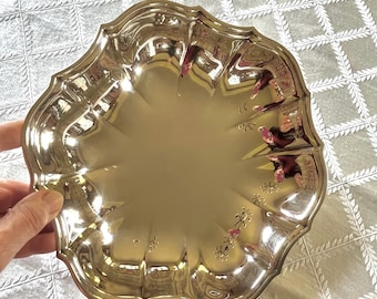 Vtg Silver Plate Round Scalloped 11 x 2" Bowl Dish Plate