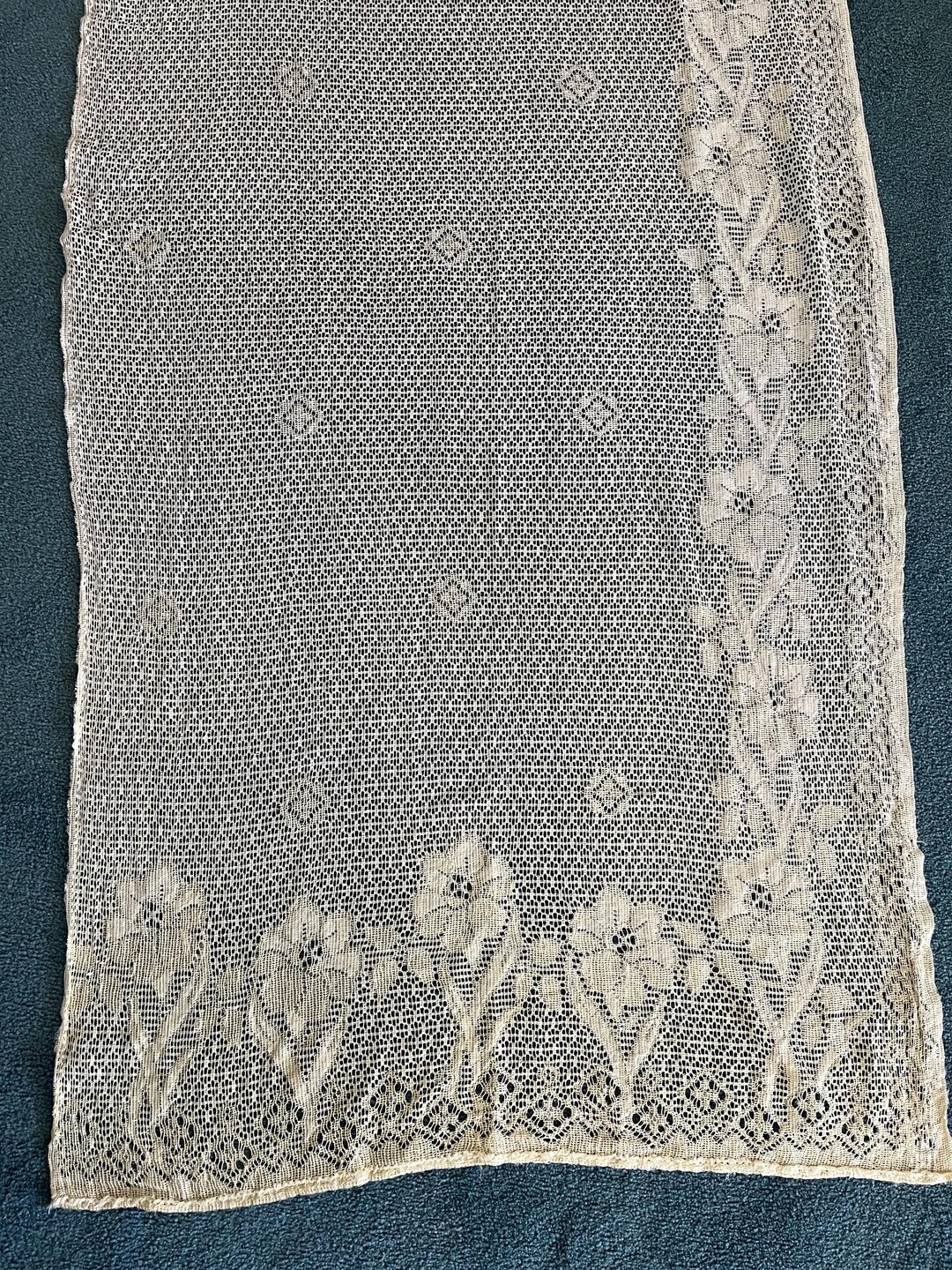 Rare Antique Lace Panel 71 X 32
