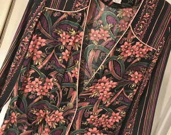 Elegant size 10 Polyester Business Summer Peach Pink Green Black Floral Jacket