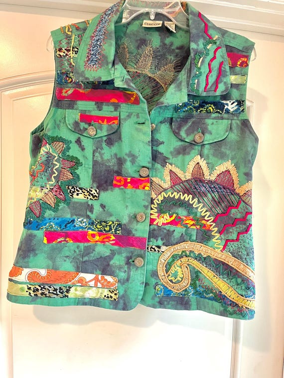 Chico's Size L Western Style Patchwork Boho Ethni… - image 6