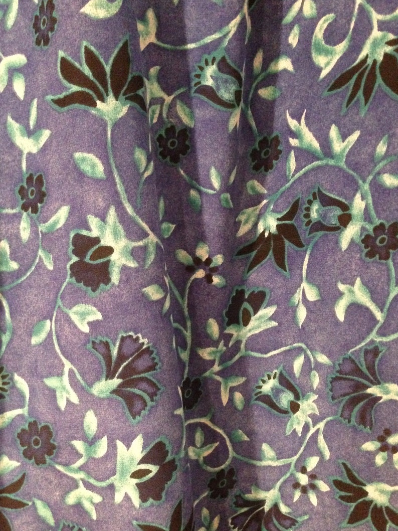 NEW size M 100/% SILK Long Ankle length Summer Blue Floral Travel Skirt
