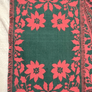 6 NEW Gorgeous Woven Tapestry Red Green Cotton Fringed Hand Tied Place Mats 13 x 19&quot;