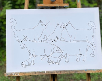 Canvas Print by Emily Burke Featuring her Original Graphic "Warrior Cats"