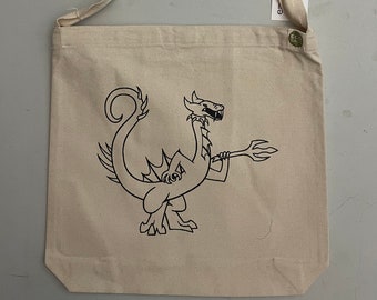 NEW ITEM FALL 2023 - Thriller - Sling Bag in Natural Canvas with original art  by emily burke  - Original character named after the song.