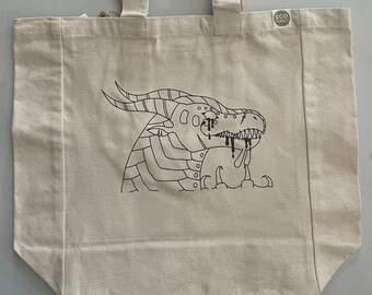 Dragon tote - Original graphic by emily burke on an EcoBags tote bag ! It's a Large Heavy Duty Tote w/pocket !