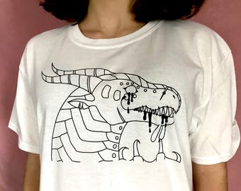 DRAGON T-Shirt - original art and modeled by emily burke - available for the very first time !!