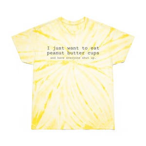 Maglietta Tie-Dye, Cyclone - Maglietta Tie-Dye Divertente Mangia Tazze Di Burro Di Arachidi E Stai Zitto, Maglietta Hippie, Maglietta Grunge Colorata, Abbigliamento Da Festival, Retro