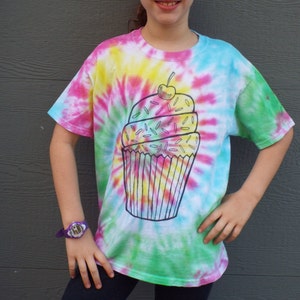 Kids Cupcake Shirt Kids Large Tie Dye Shirt Kids Birthday - Etsy