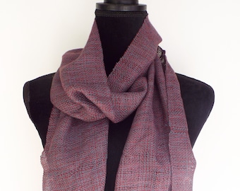 Purple scarf, handwoven lightweight scarf, gifts for women, Handmade Scarf, Hand-Woven accessory, Weaving, Womens Fashion Scarf