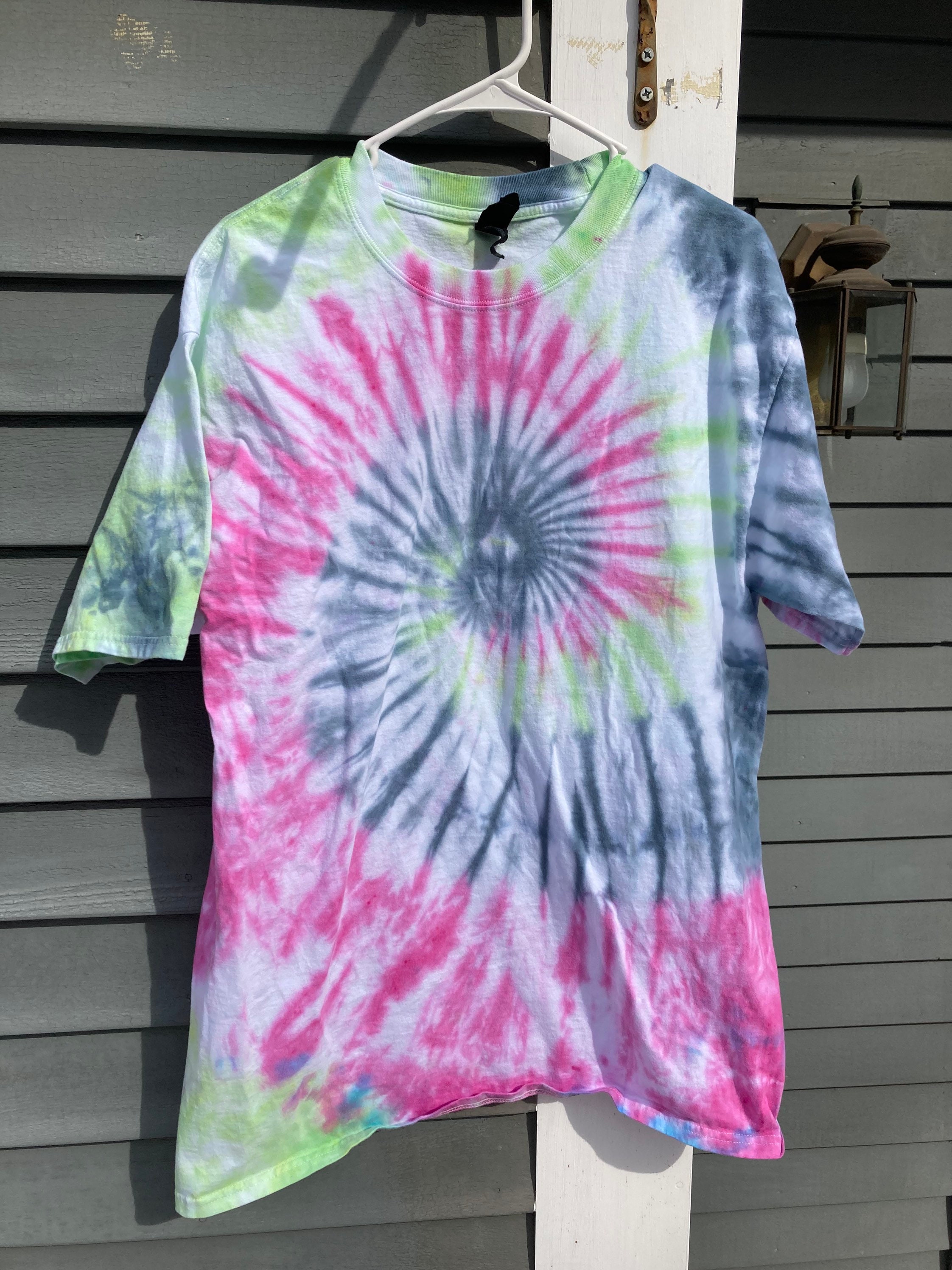 big tie dye shirt