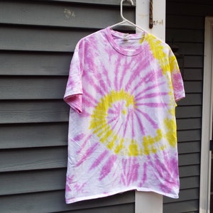 Camiseta Floral Con Efecto Tie Dye Para Mujer Tops Básicos D Camiseta Floral Con Efecto Tie Dye Para Mujer Tops Básicos D