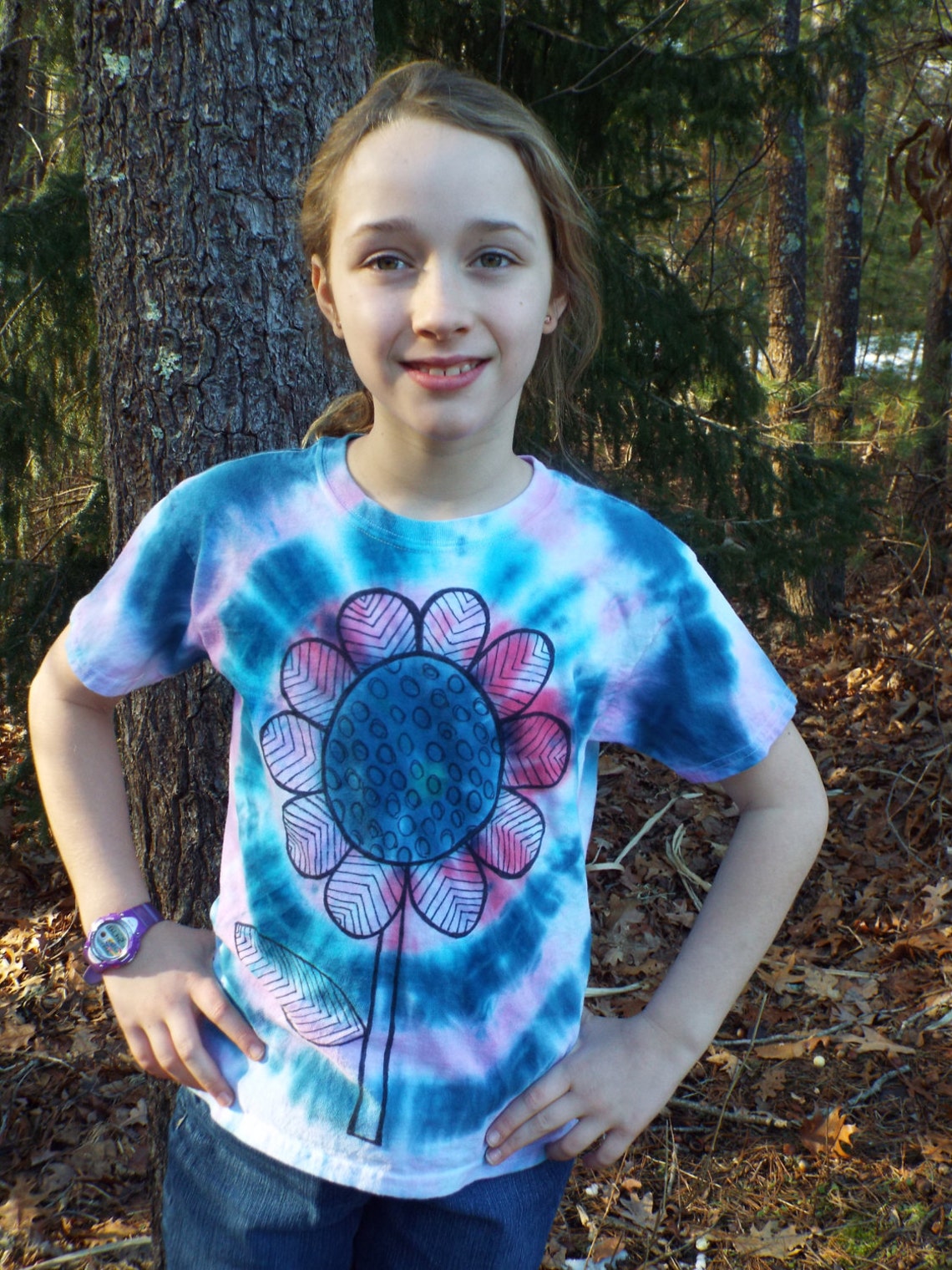 how to make a tie dye flower shirt