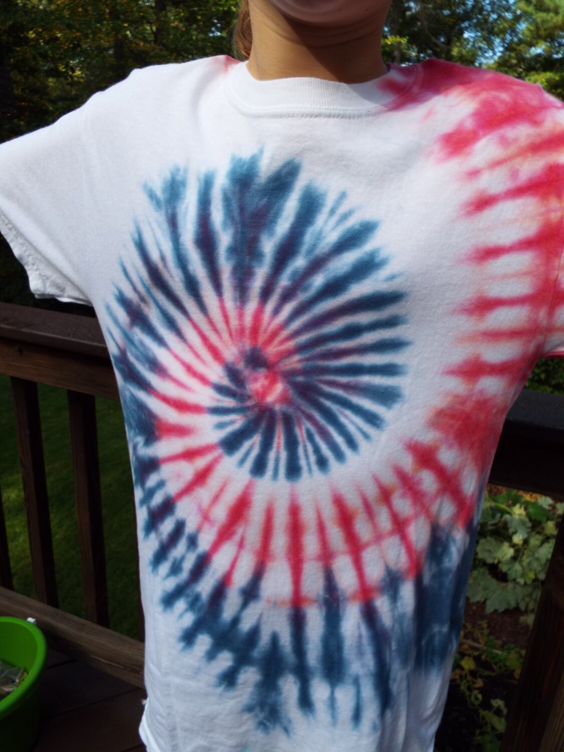 Colortone Patriotic Tie Dye T-Shirt - Hand-Dyed 100% Cotton Tee For Youth & Adults (Red, White, Blue)