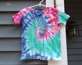 Toddler Tie Dye Shirt with rainbow swirl, 3T Tiedye Tshirt for the Hippie Toddler, Toddler Boys, Toddler Girls, third birthday, 3yo clothes