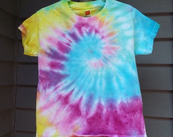 XS Kids Hippie Shirt, Kids Tie Dye Shirt, Youth XS, Bright Boho T-shirt for little kids, Tie Dye Boys clothes, Tiedye Girls Clothing, hippy