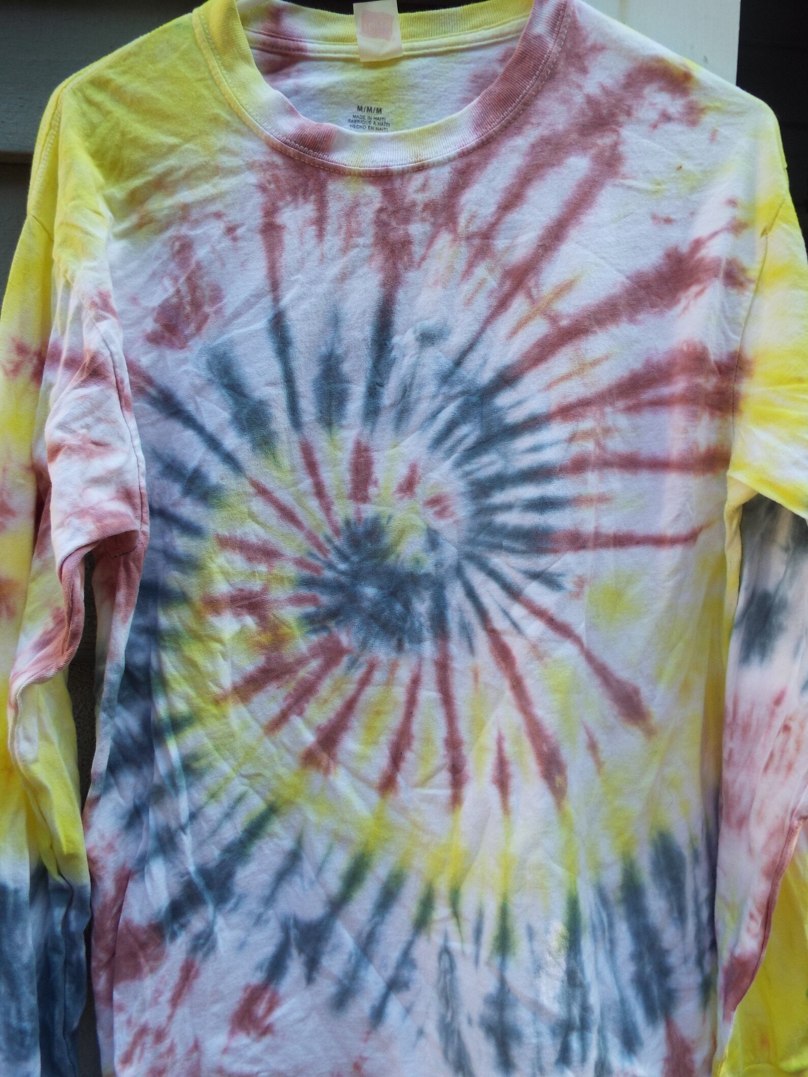 mens long sleeve tie dye