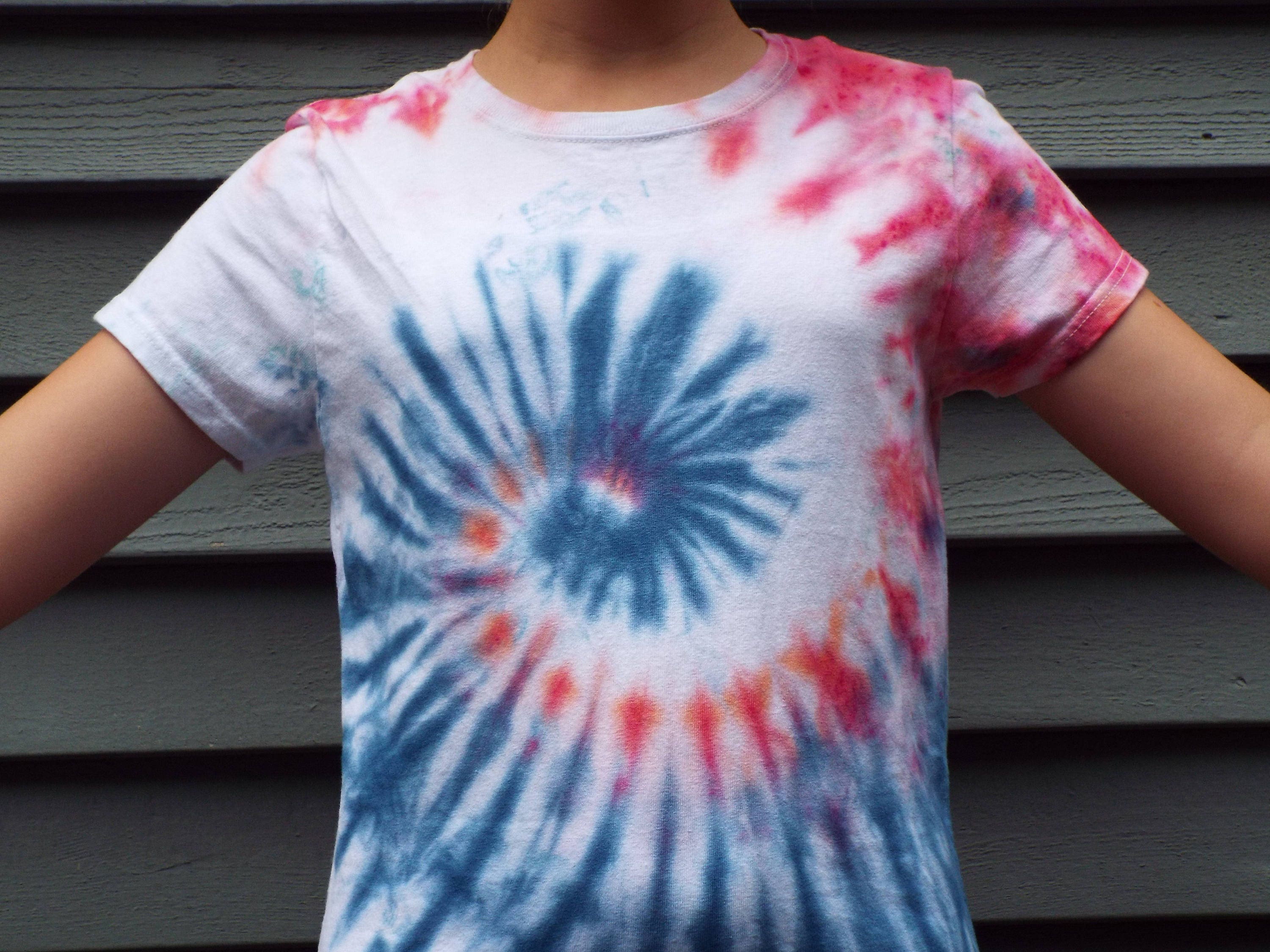 womens red tie dye shirt