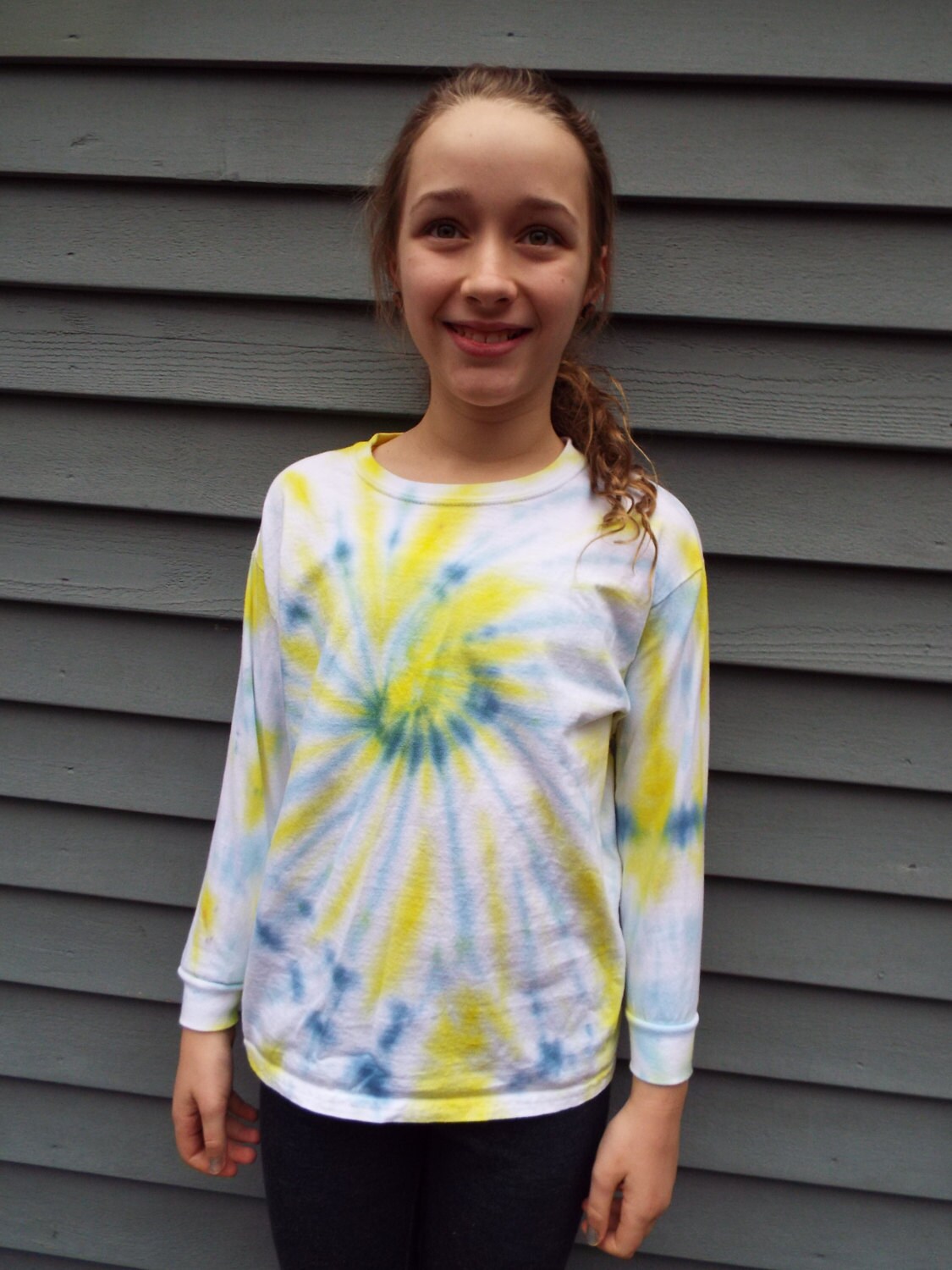 thumbnail image 2 of Baby Deals!YANHAIGONG Tie Dye Shirt Girls,3-14 Years Summer Tie Dye Shirt Kids Girls Children Hippies Tie Dye Graphic Short Sleeve Round Neck Crop Te 2 of 10