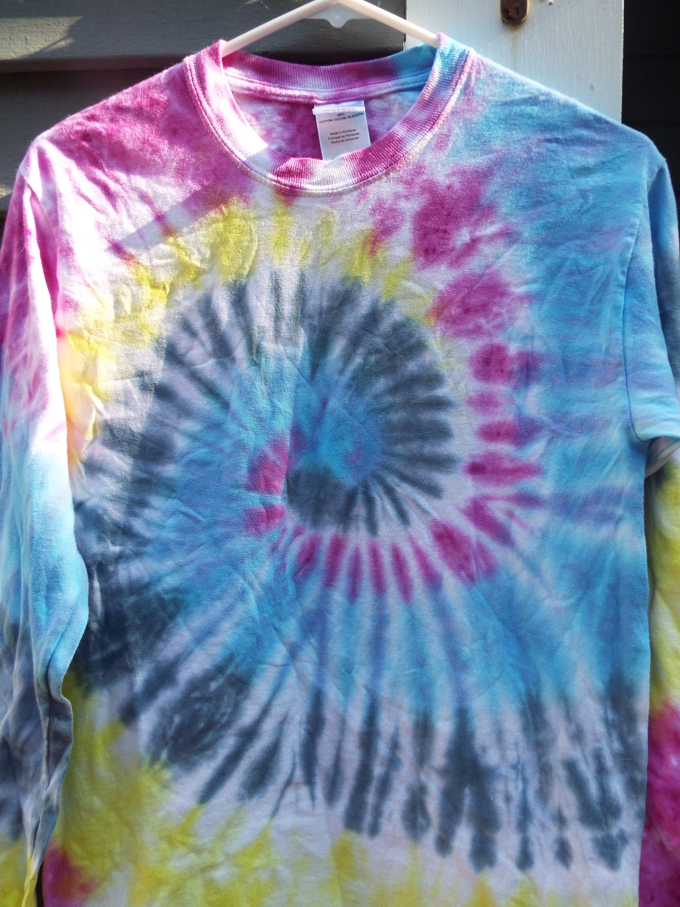 Long Sleeve Tie-dye T-shirt Adult S Long Sleeve Tiedye Blue - Etsy