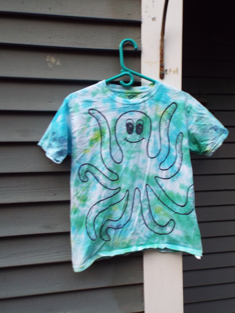 Kids Octopus Shirt Youth Large Tie Dye Octopus Tshirt Kids Etsy