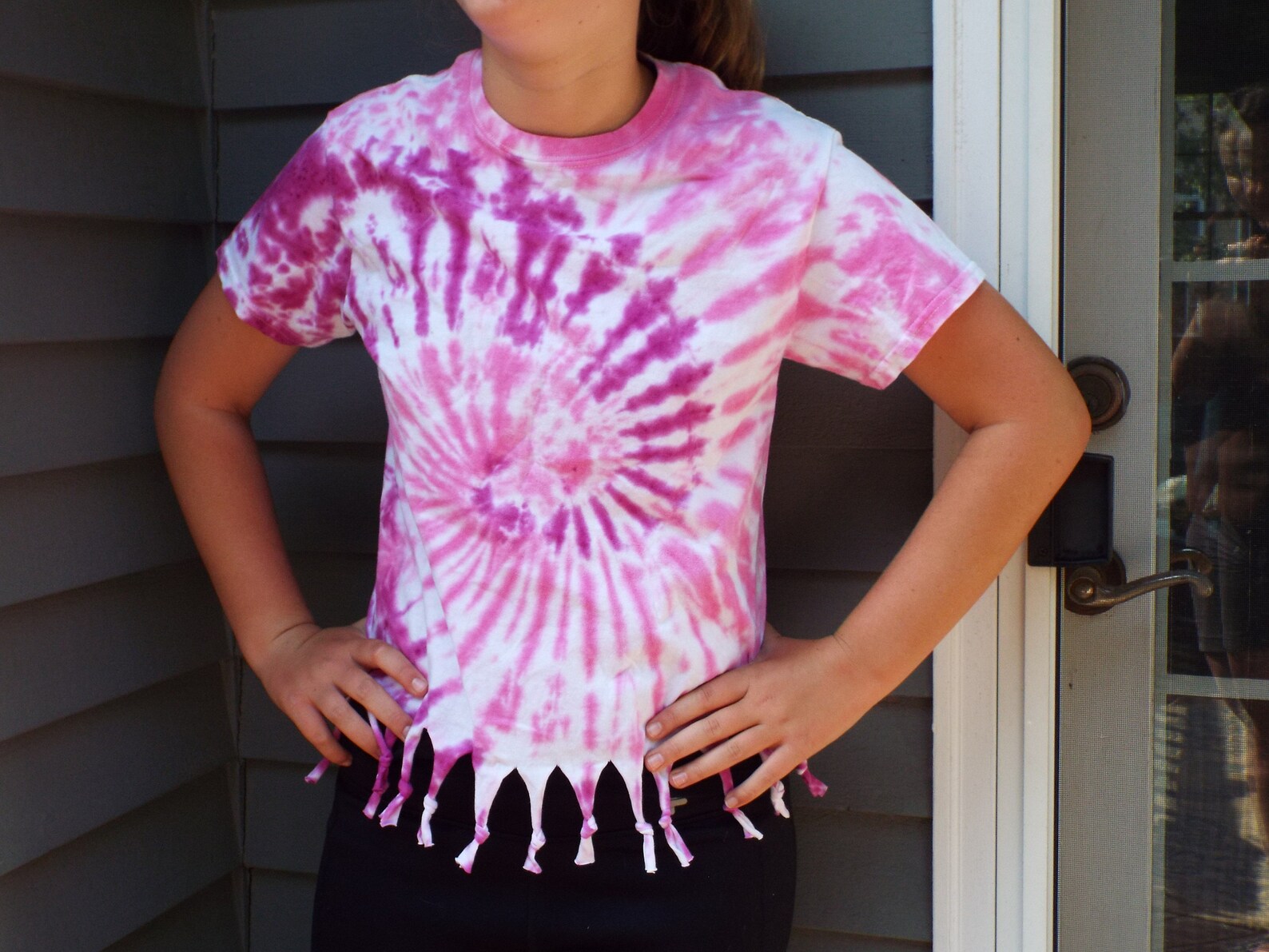 how to make tie dye fringe shirts